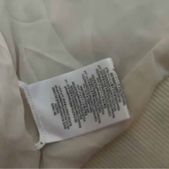 Nwt BCBG Max Azria Ivory Mixed Media Bomber Outer Jacket. Pockets. Zip. - Picture 6 of 7